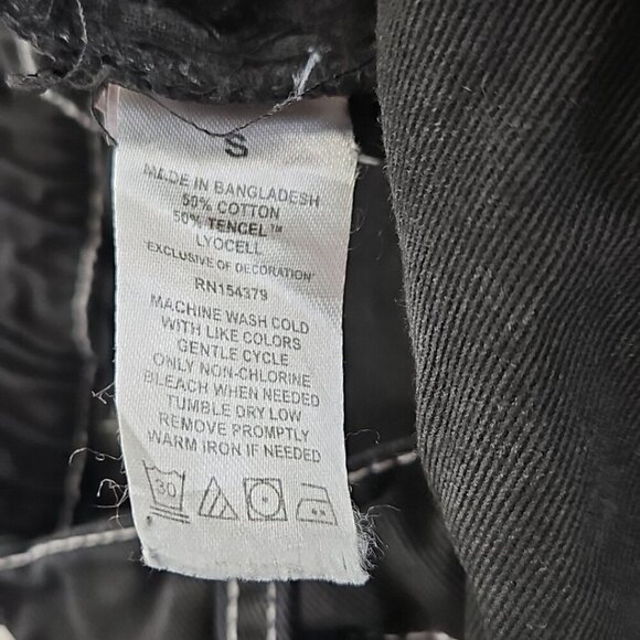 Aeropostale Carpenter Wide Leg Baggy Pants Women's Small Black Elastic Waist EUC - Picture 12 of 14